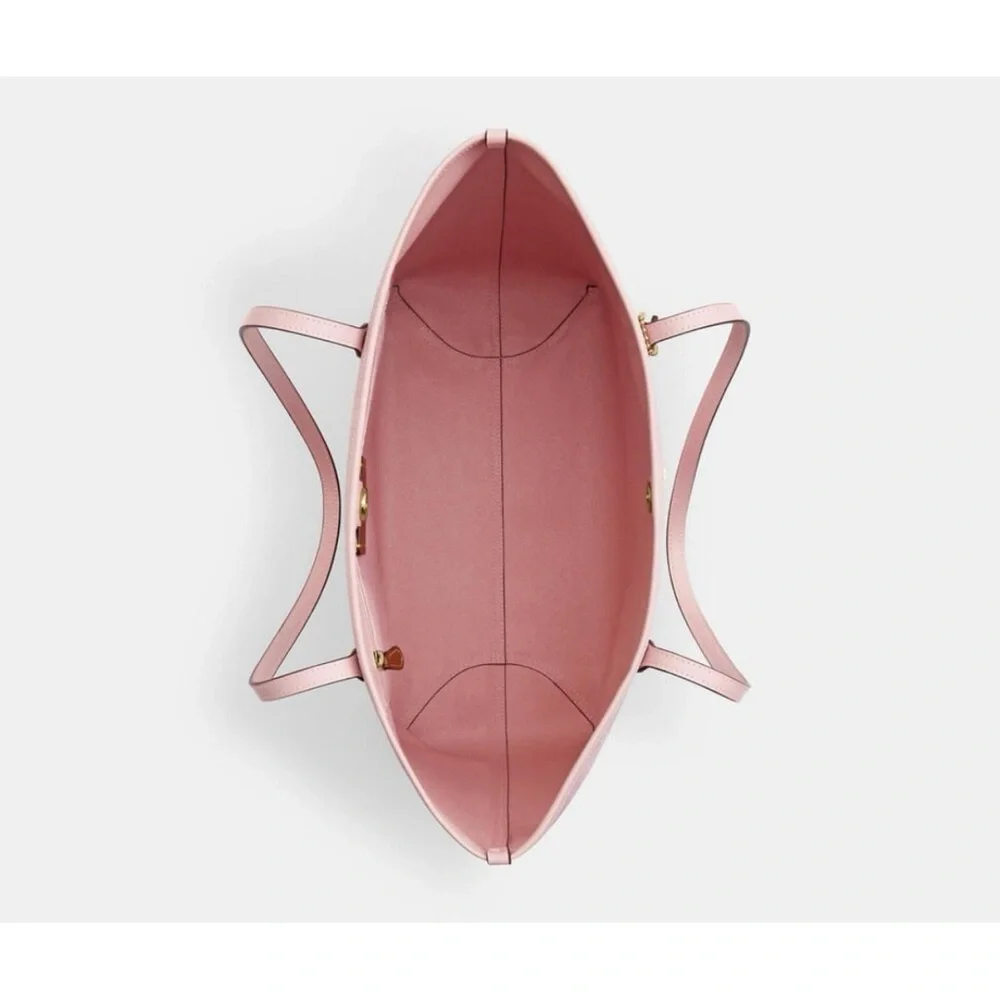 Coach Powder Pink City Tote Bag In Signature Canvas with Storage Bag NWT - Picture 8 of 13